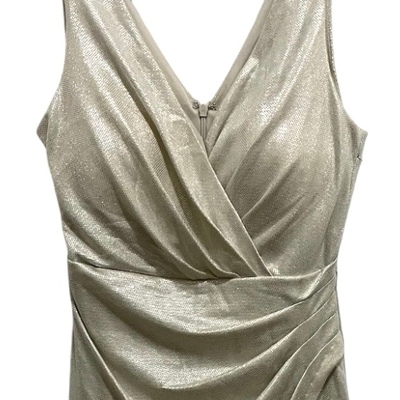GUESS Women's Shimmer Knit Faux Wrap Sheath - Picture 1 of 6